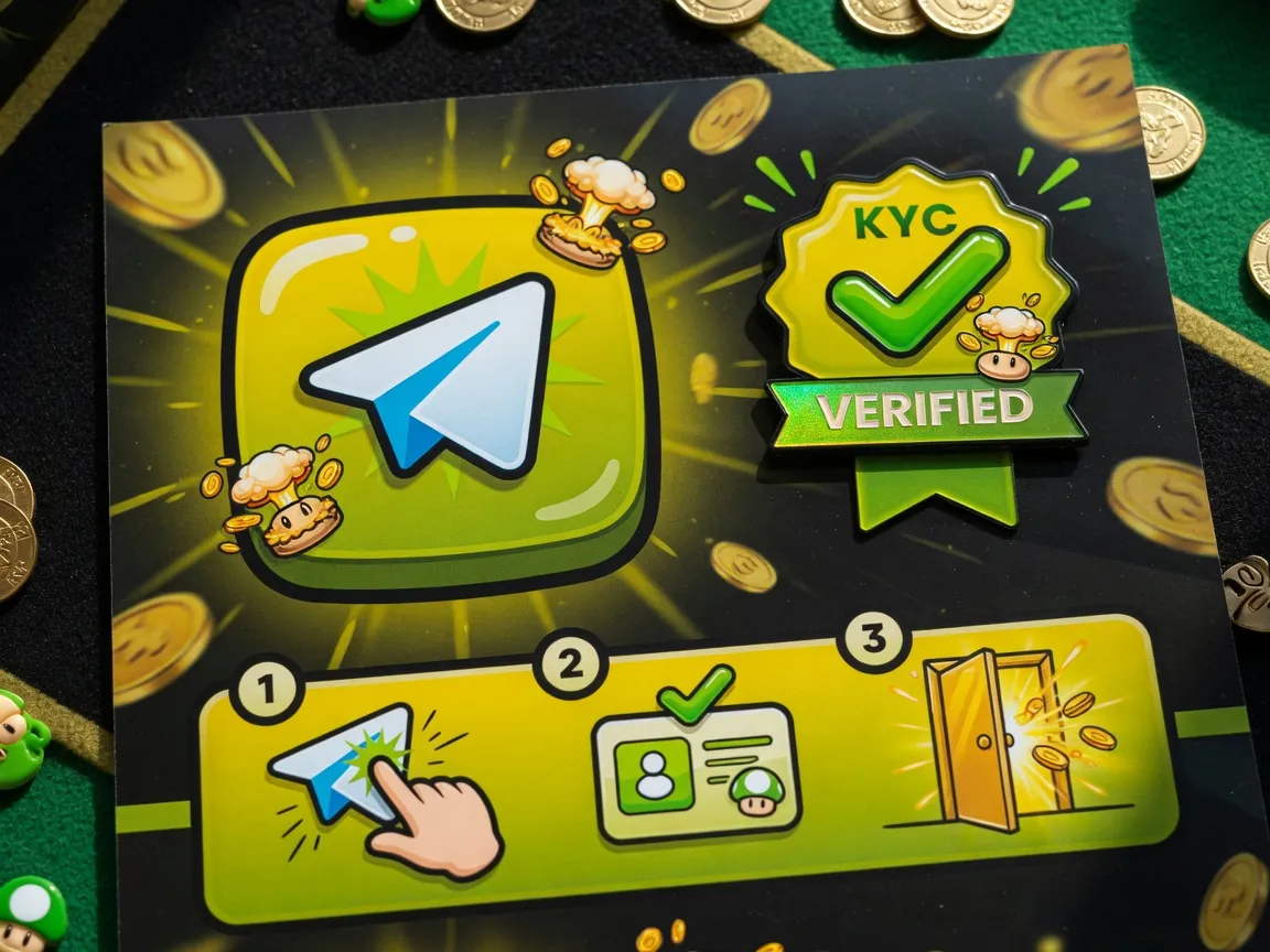One-click registration with Telegram and KYC verification process at Boomzino for fast online casino account access